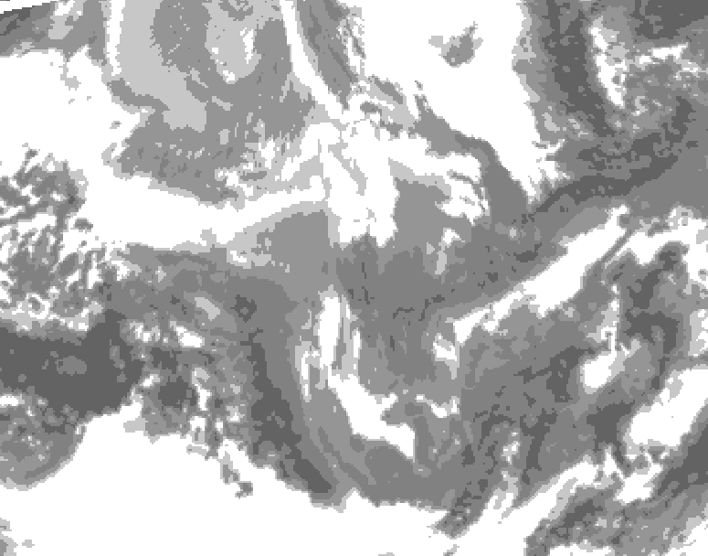 GDPS total cloud 048 hour forecast chart for Canada based on 2025/12/09 0000Z data
