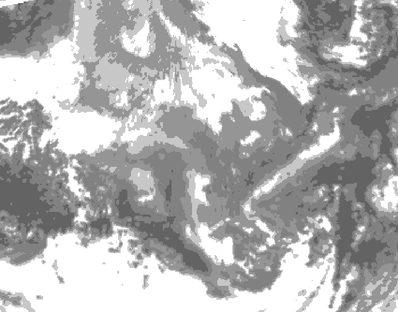 GDPS total cloud 060 hour forecast chart for Canada based on 2025/12/09 0000Z data