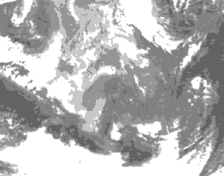 GDPS total cloud 078 hour forecast chart for Canada based on 2025/12/09 0000Z data
