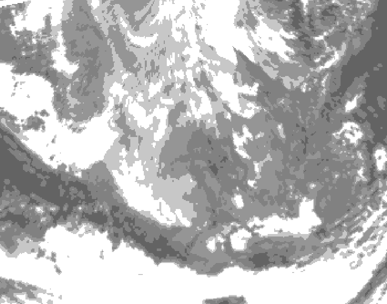 GDPS total cloud 090 hour forecast chart for Canada based on 2025/12/09 0000Z data
