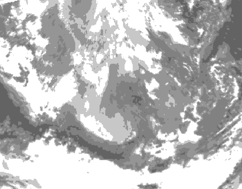 GDPS total cloud 096 hour forecast chart for Canada based on 2025/12/09 0000Z data