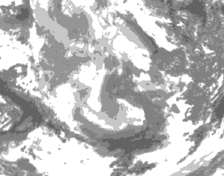 GDPS total cloud 114 hour forecast chart for Canada based on 2025/12/09 0000Z data