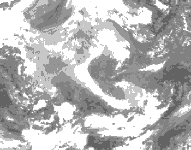 GDPS total cloud 144 hour forecast chart for Canada based on 2025/12/09 0000Z data