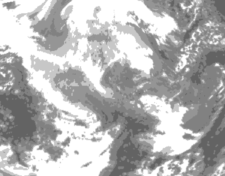 GDPS total cloud 156 hour forecast chart for Canada based on 2025/12/09 0000Z data