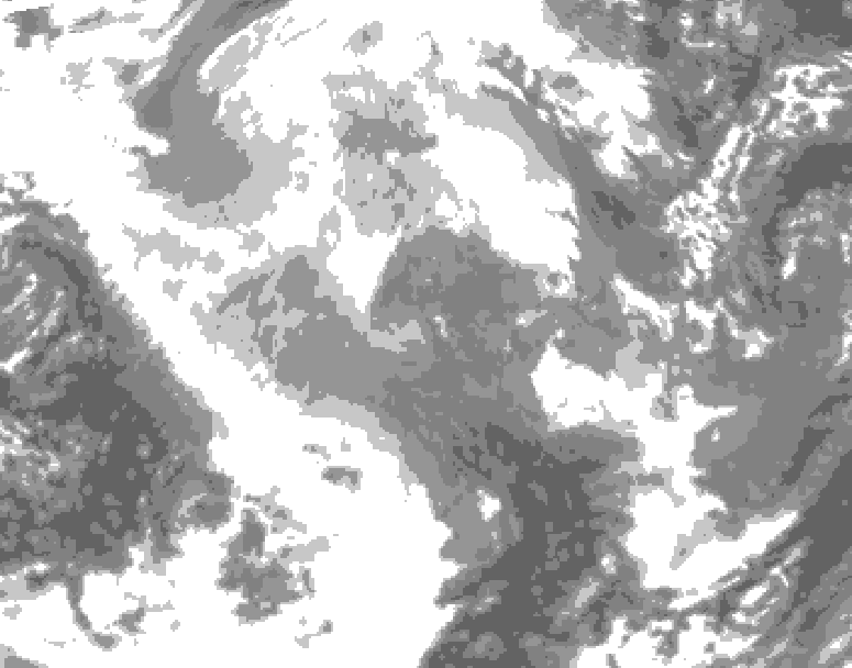 GDPS total cloud 162 hour forecast chart for Canada based on 2025/12/09 0000Z data