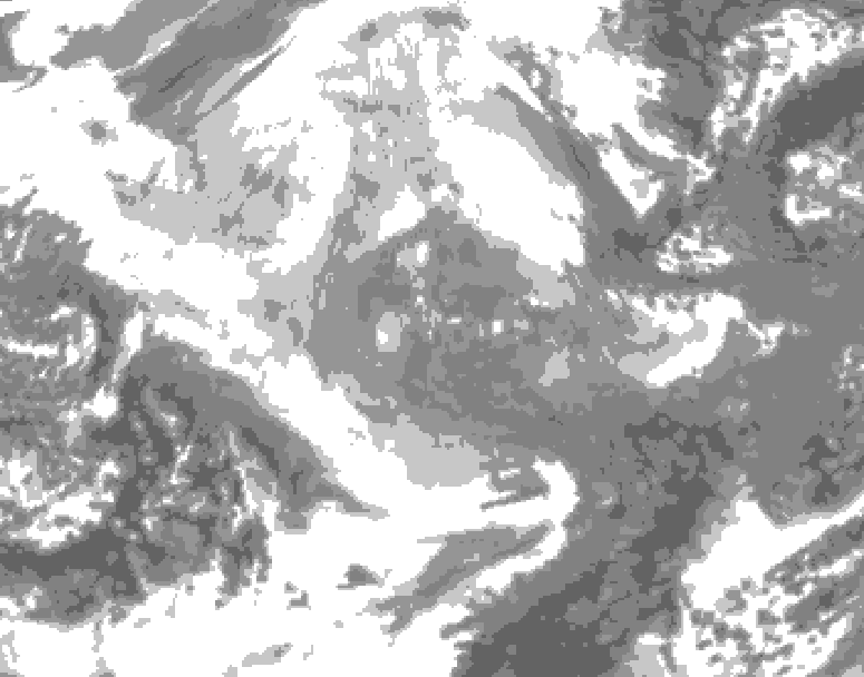 GDPS total cloud 174 hour forecast chart for Canada based on 2025/12/09 0000Z data