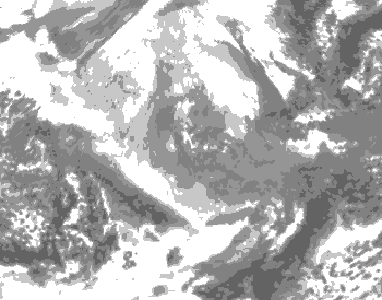 GDPS total cloud 180 hour forecast chart for Canada based on 2025/12/09 0000Z data
