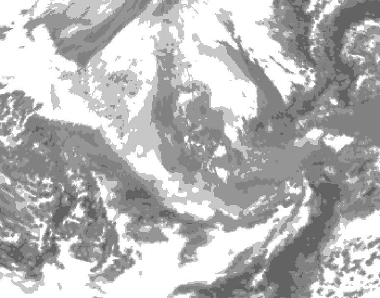GDPS total cloud 186 hour forecast chart for Canada based on 2025/12/09 0000Z data