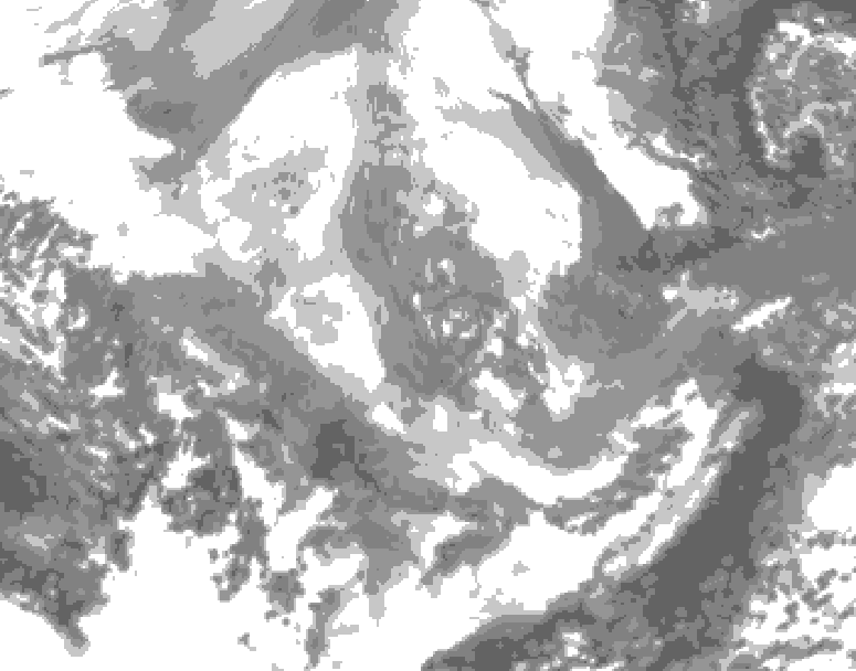 GDPS total cloud 192 hour forecast chart for Canada based on 2025/12/09 0000Z data