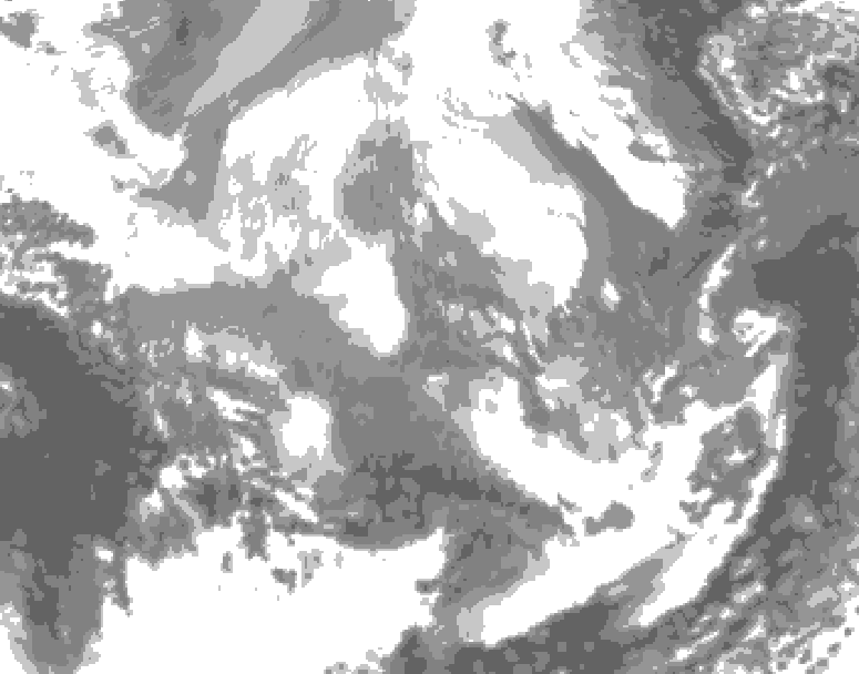 GDPS total cloud 204 hour forecast chart for Canada based on 2025/12/09 0000Z data