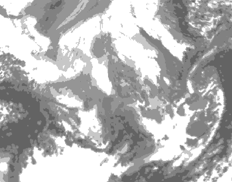 GDPS total cloud 210 hour forecast chart for Canada based on 2025/12/09 0000Z data