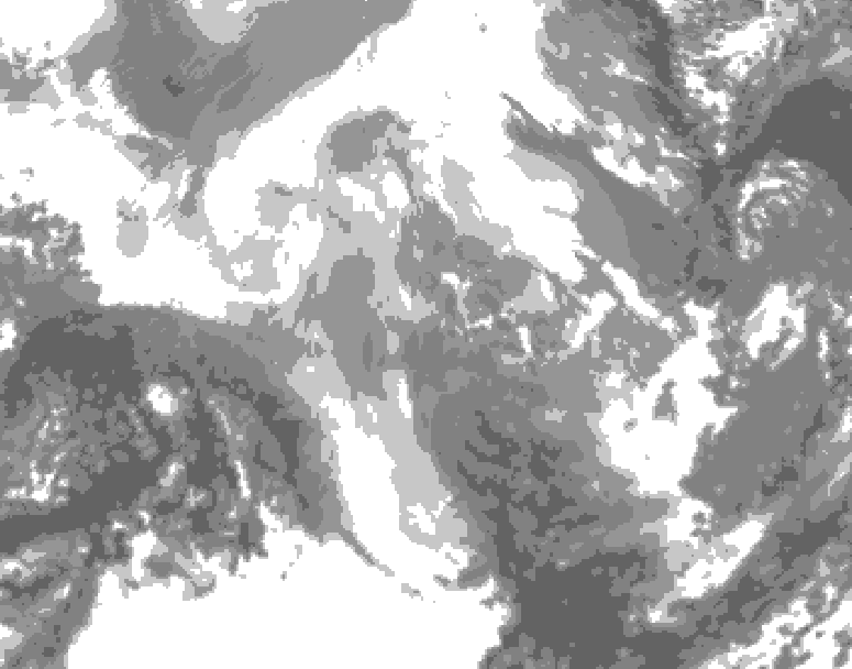 GDPS total cloud 222 hour forecast chart for Canada based on 2025/12/09 0000Z data