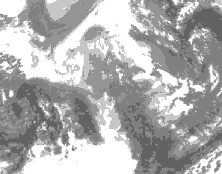 GDPS total cloud 228 hour forecast chart for Canada based on 2025/12/09 0000Z data