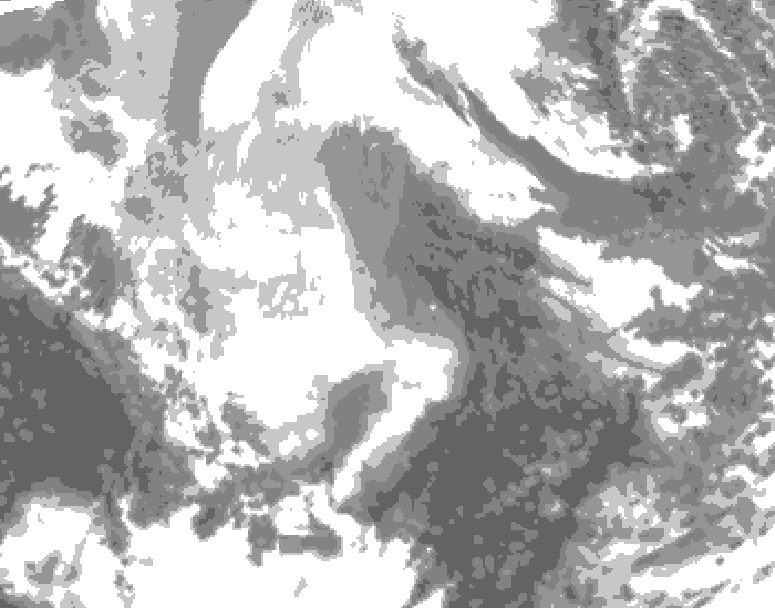 GDPS total cloud 198 hour forecast chart for Canada based on 2025/12/09 1200Z data
