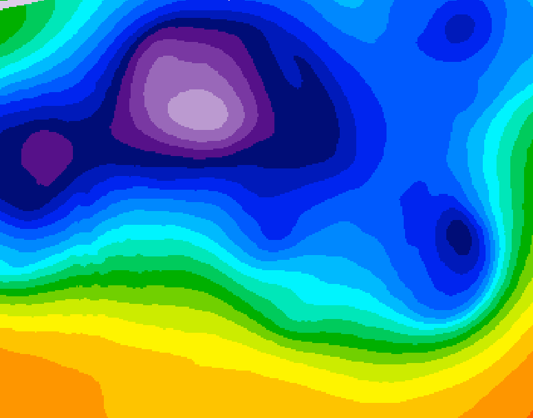 GDPS 500 millibar geopotential height 132 hour forecast chart for Canada based on 2025/12/10 0000Z data