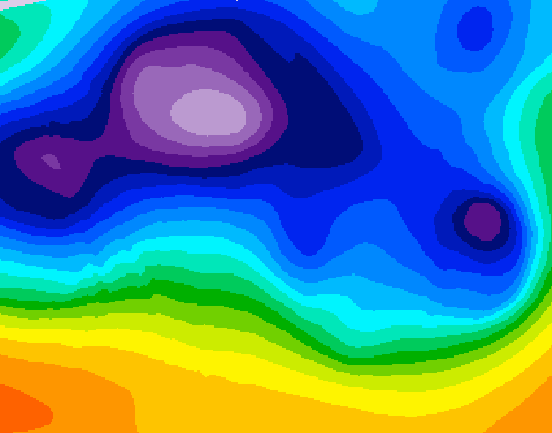 GDPS 500 millibar geopotential height 138 hour forecast chart for Canada based on 2025/12/10 0000Z data