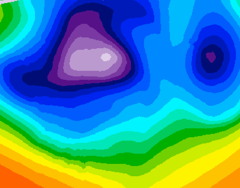 GDPS 500 millibar geopotential height 186 hour forecast chart for Canada based on 2025/12/10 0000Z data