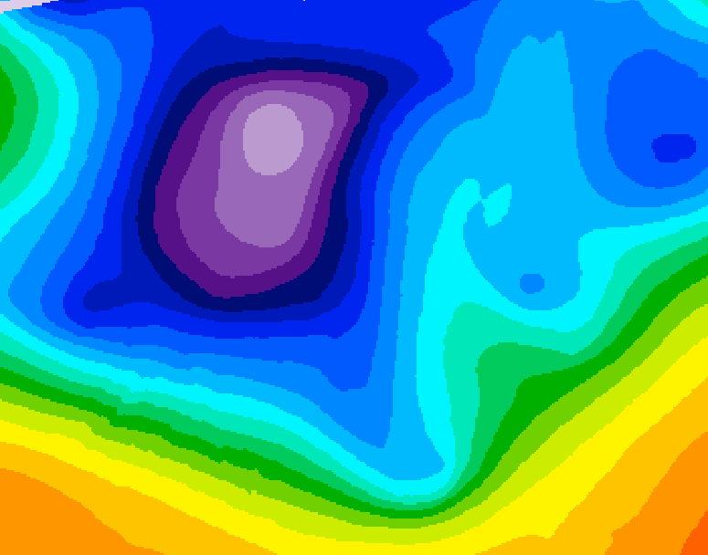 GDPS 500 millibar geopotential height 216 hour forecast chart for Canada based on 2025/12/10 0000Z data