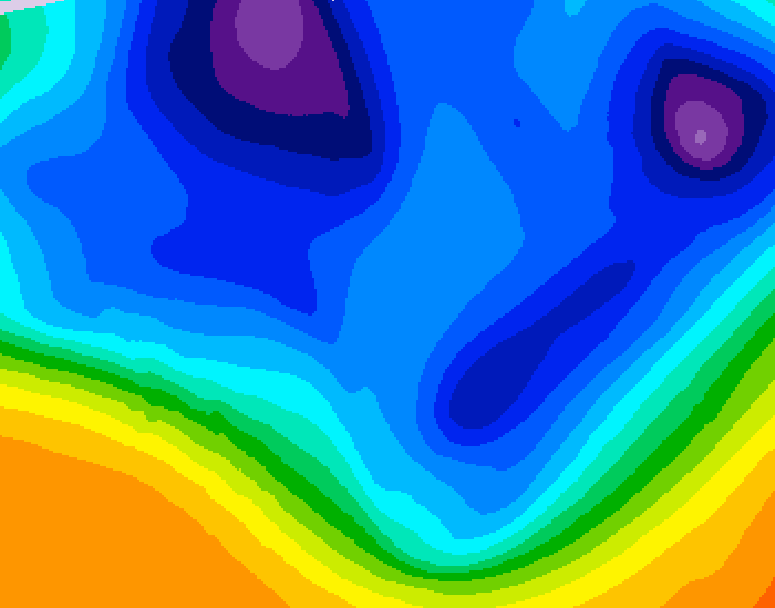 GDPS 500 millibar geopotential height 006 hour forecast chart for Canada based on 2025/12/10 1200Z data