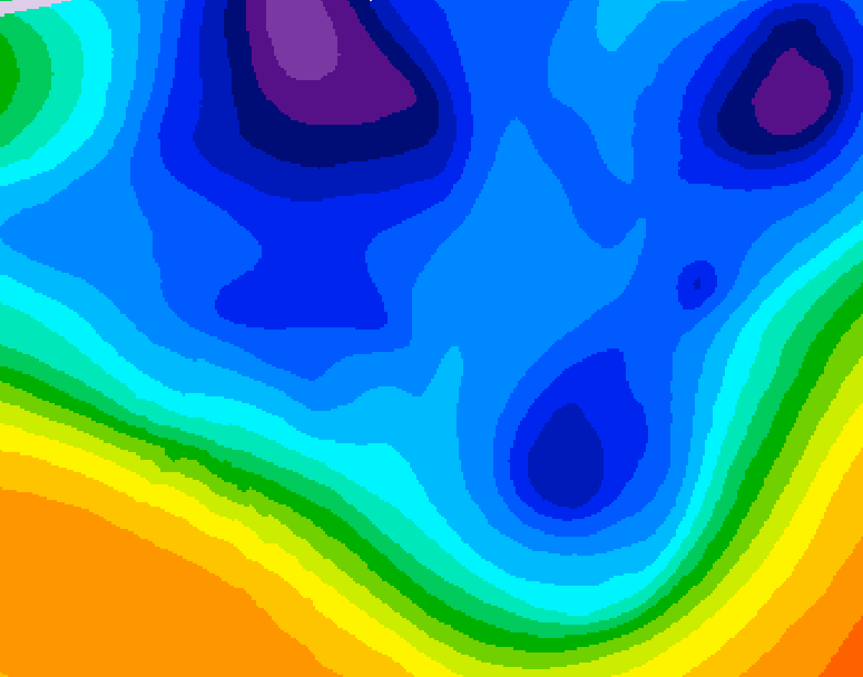 GDPS 500 millibar geopotential height 018 hour forecast chart for Canada based on 2025/12/10 1200Z data