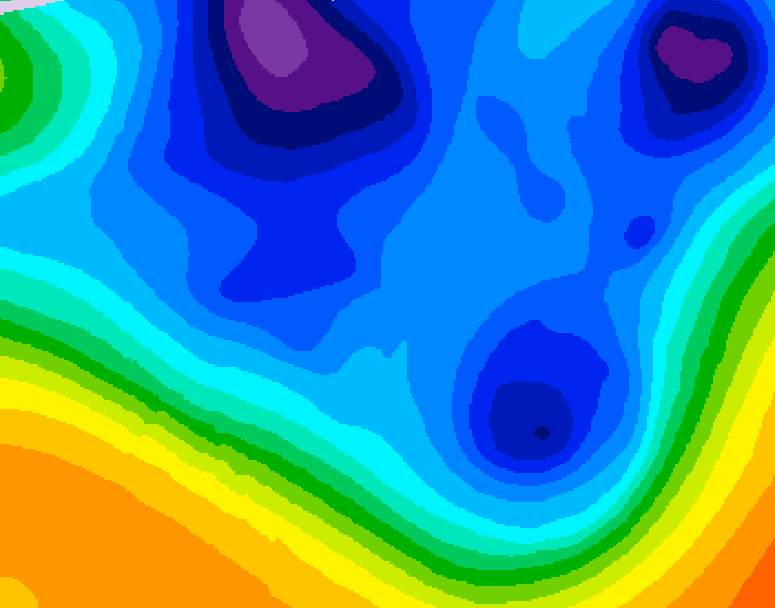 GDPS 500 millibar geopotential height 024 hour forecast chart for Canada based on 2025/12/10 1200Z data