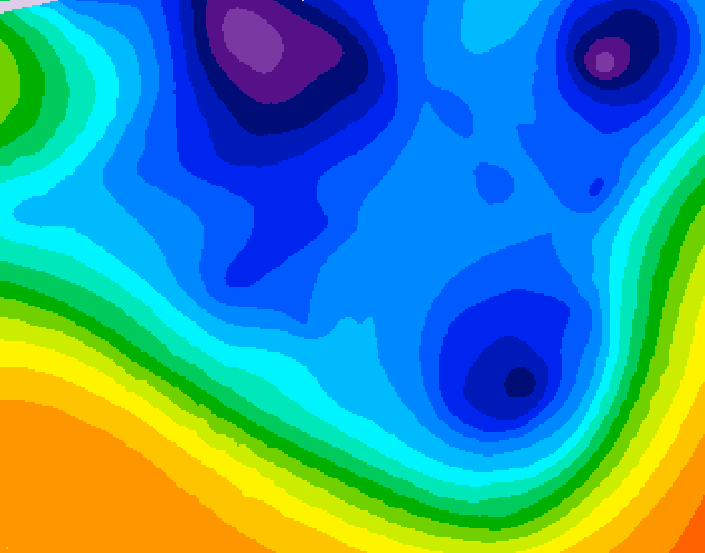 GDPS 500 millibar geopotential height 030 hour forecast chart for Canada based on 2025/12/10 1200Z data