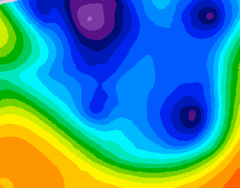 GDPS 500 millibar geopotential height 042 hour forecast chart for Canada based on 2025/12/10 1200Z data