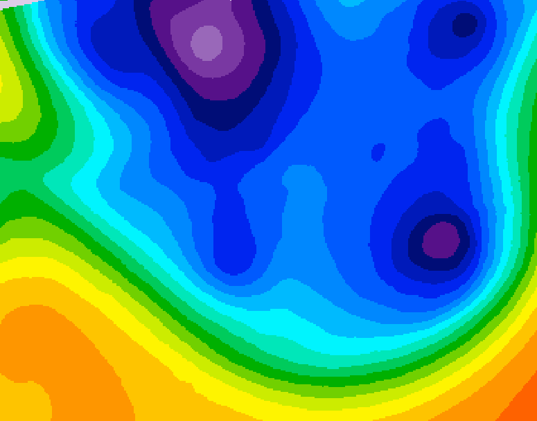GDPS 500 millibar geopotential height 048 hour forecast chart for Canada based on 2025/12/10 1200Z data