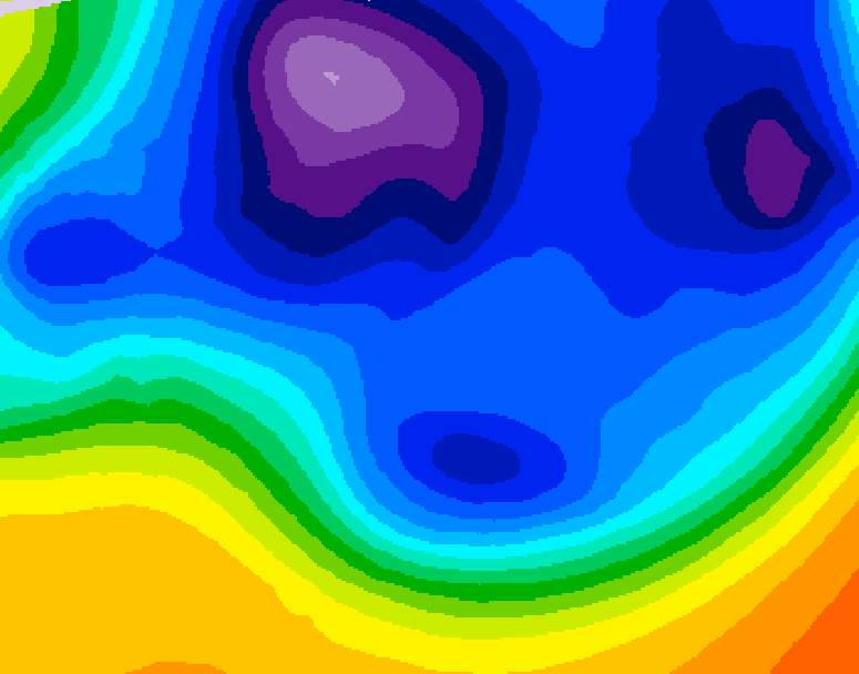GDPS 500 millibar geopotential height 078 hour forecast chart for Canada based on 2025/12/10 1200Z data