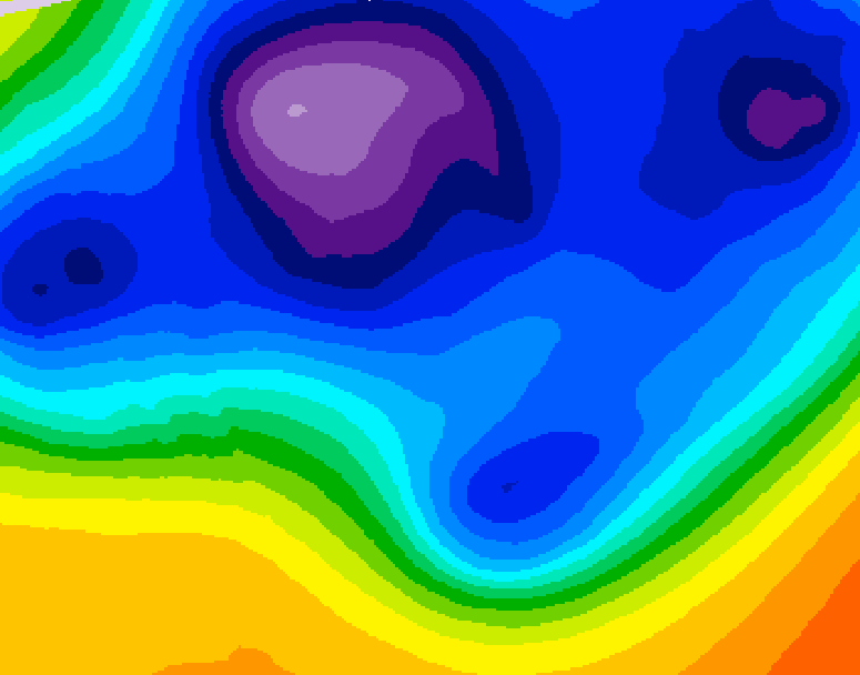 GDPS 500 millibar geopotential height 090 hour forecast chart for Canada based on 2025/12/10 1200Z data