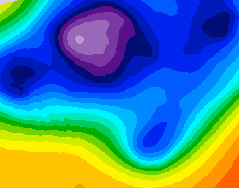 GDPS 500 millibar geopotential height 096 hour forecast chart for Canada based on 2025/12/10 1200Z data