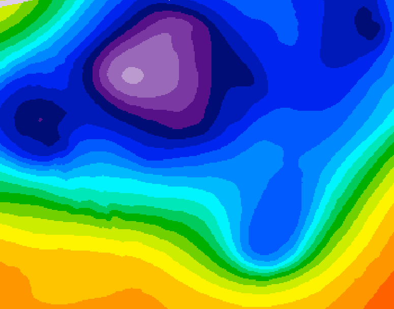 GDPS 500 millibar geopotential height 102 hour forecast chart for Canada based on 2025/12/10 1200Z data
