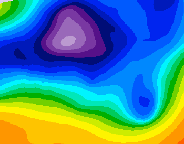 GDPS 500 millibar geopotential height 114 hour forecast chart for Canada based on 2025/12/10 1200Z data