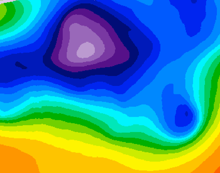 GDPS 500 millibar geopotential height 120 hour forecast chart for Canada based on 2025/12/10 1200Z data