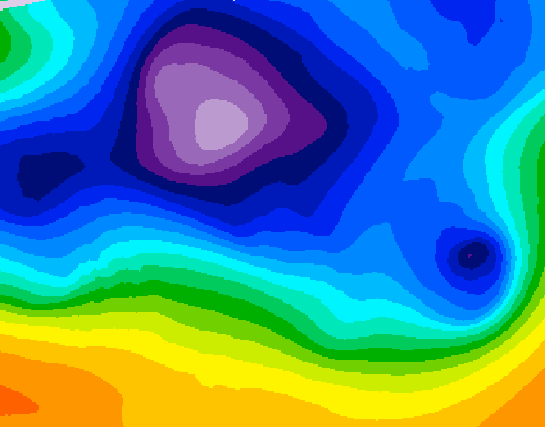 GDPS 500 millibar geopotential height 126 hour forecast chart for Canada based on 2025/12/10 1200Z data