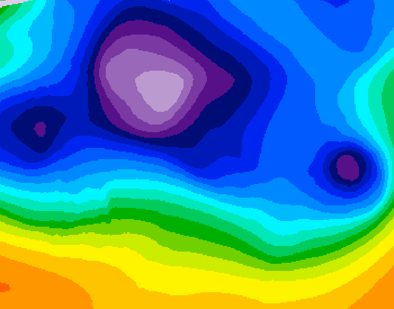 GDPS 500 millibar geopotential height 132 hour forecast chart for Canada based on 2025/12/10 1200Z data