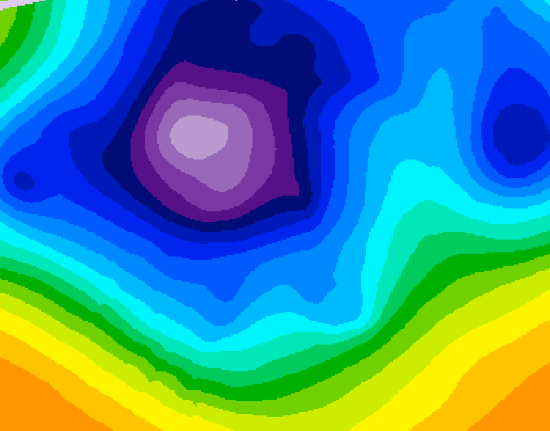 GDPS 500 millibar geopotential height 180 hour forecast chart for Canada based on 2025/12/10 1200Z data