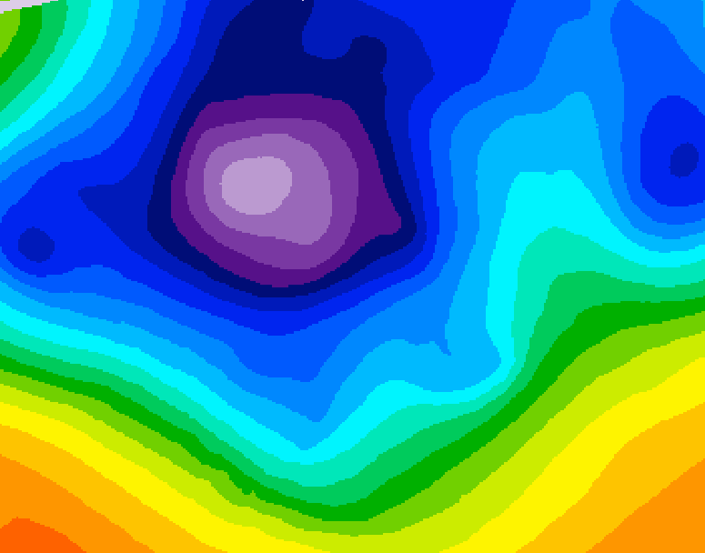 GDPS 500 millibar geopotential height 186 hour forecast chart for Canada based on 2025/12/10 1200Z data