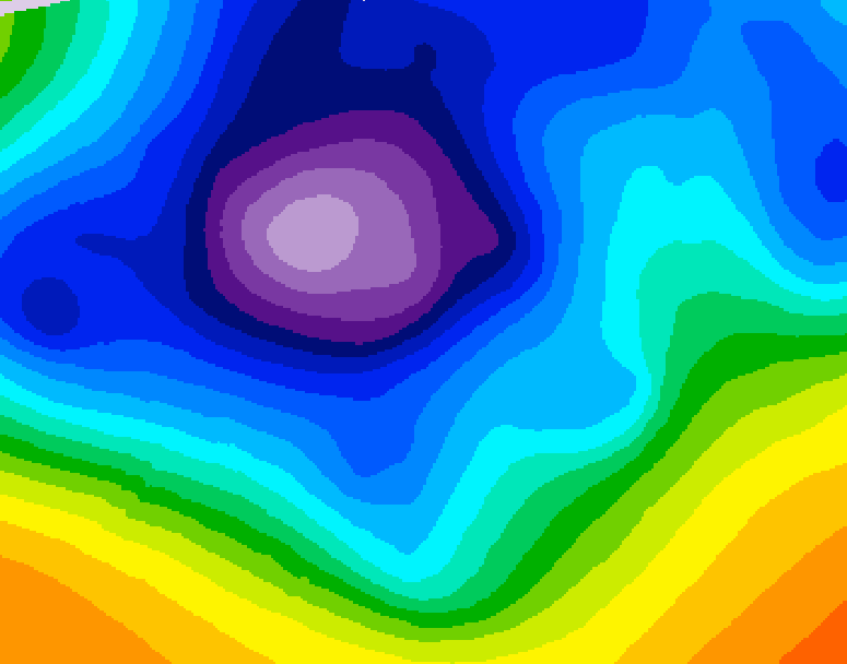 GDPS 500 millibar geopotential height 192 hour forecast chart for Canada based on 2025/12/10 1200Z data