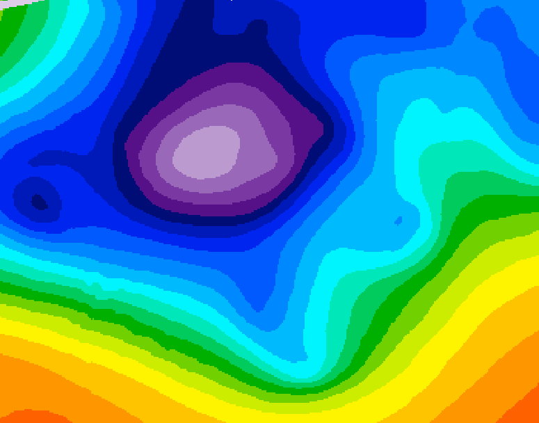 GDPS 500 millibar geopotential height 198 hour forecast chart for Canada based on 2025/12/10 1200Z data