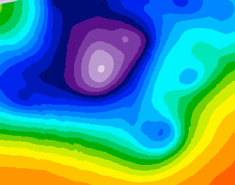 GDPS 500 millibar geopotential height 216 hour forecast chart for Canada based on 2025/12/10 1200Z data