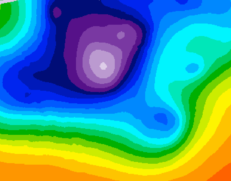 GDPS 500 millibar geopotential height 222 hour forecast chart for Canada based on 2025/12/10 1200Z data