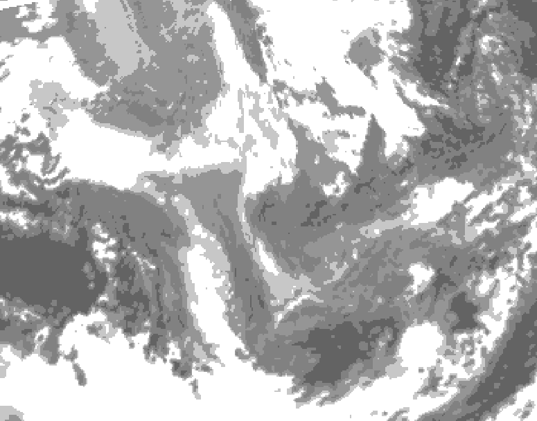 GDPS total cloud 012 hour forecast chart for Canada based on 2025/12/10 0000Z data
