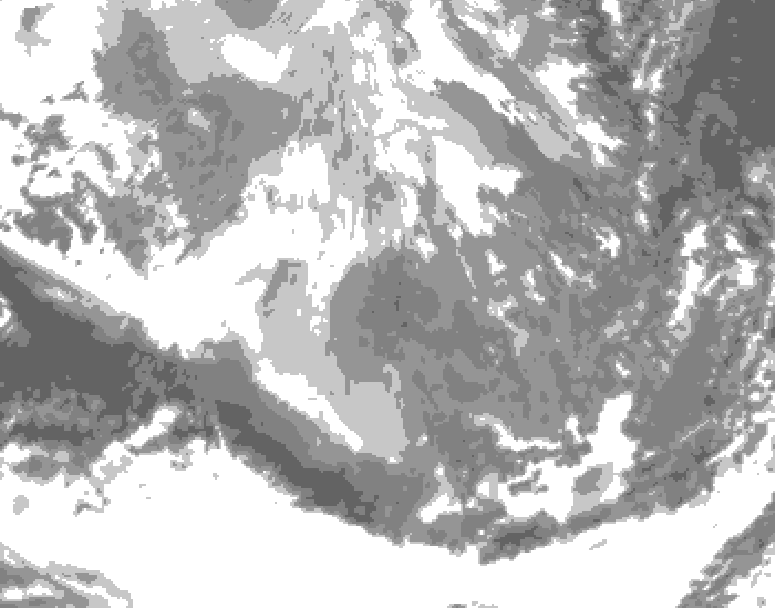 GDPS total cloud 072 hour forecast chart for Canada based on 2025/12/10 0000Z data