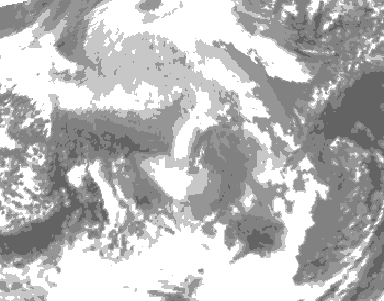 GDPS total cloud 138 hour forecast chart for Canada based on 2025/12/10 0000Z data