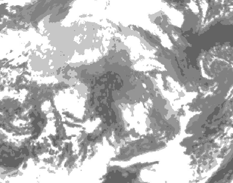 GDPS total cloud 156 hour forecast chart for Canada based on 2025/12/10 0000Z data