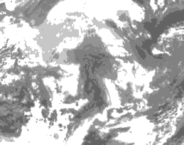 GDPS total cloud 162 hour forecast chart for Canada based on 2025/12/10 0000Z data
