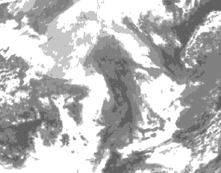 GDPS total cloud 168 hour forecast chart for Canada based on 2025/12/10 0000Z data