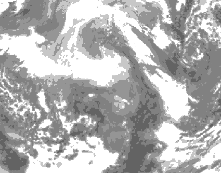 GDPS total cloud 186 hour forecast chart for Canada based on 2025/12/10 0000Z data