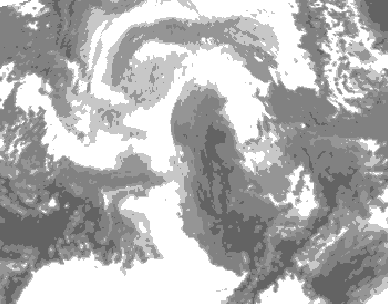 GDPS total cloud 216 hour forecast chart for Canada based on 2025/12/10 0000Z data